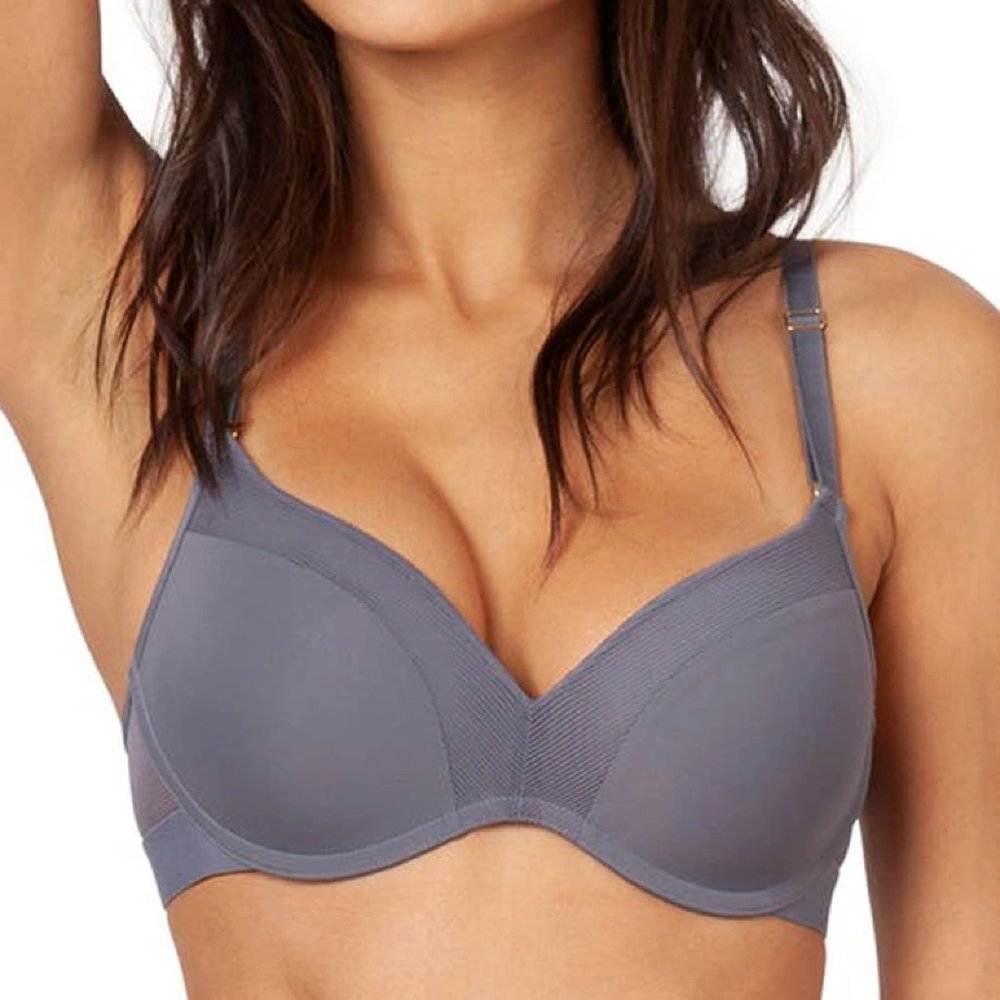 NWT Lively The No-Wire Push-Up Bra in Smoke Steel Convertible Size 34C